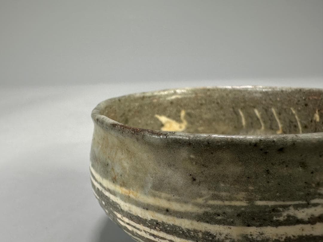 UM12U 朝鮮古美術　李朝時代茶道具　三島象嵌盃　茶碗　時代物古物　韓国美術