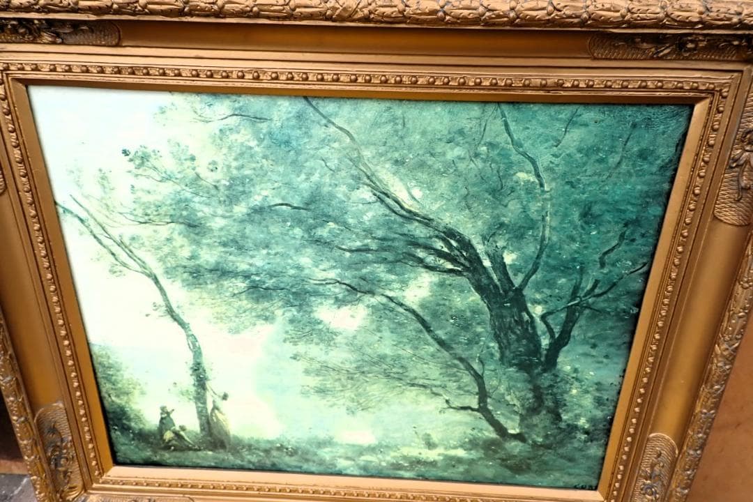 コロー「モルトフォンテーヌの想い出」複製画 額装 絵画 西洋美術 フランス