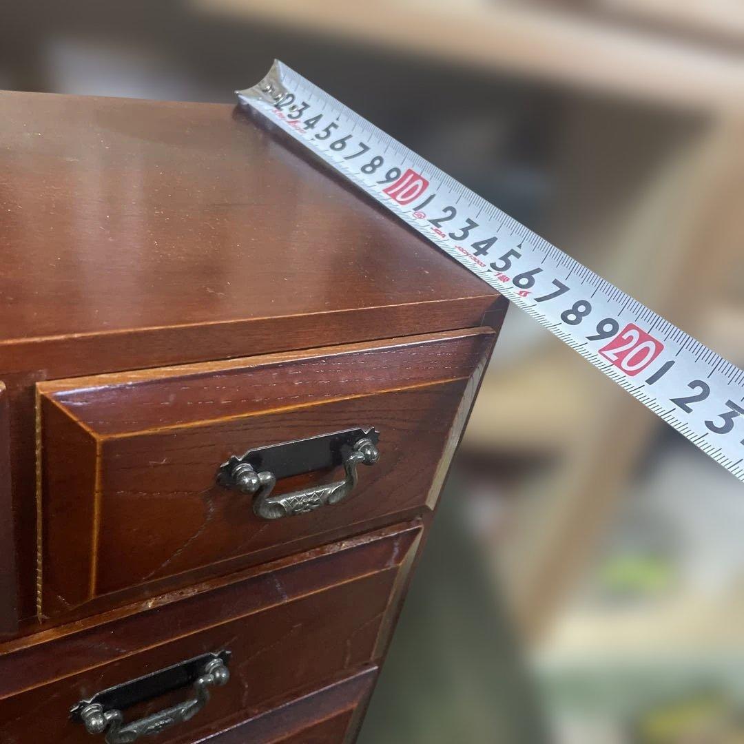 アンティーク小物入れ　木製小物入れ 6引き出し ダークブラウン