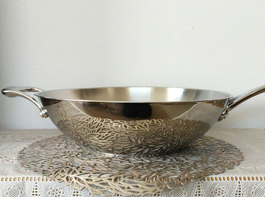 Tupperware タッパーウェア 中華鍋 ステンレスフライパン 30cm