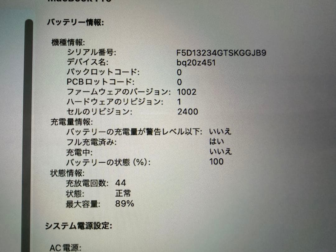 MacBook Pro M1 シルバー 256GB / 8GB