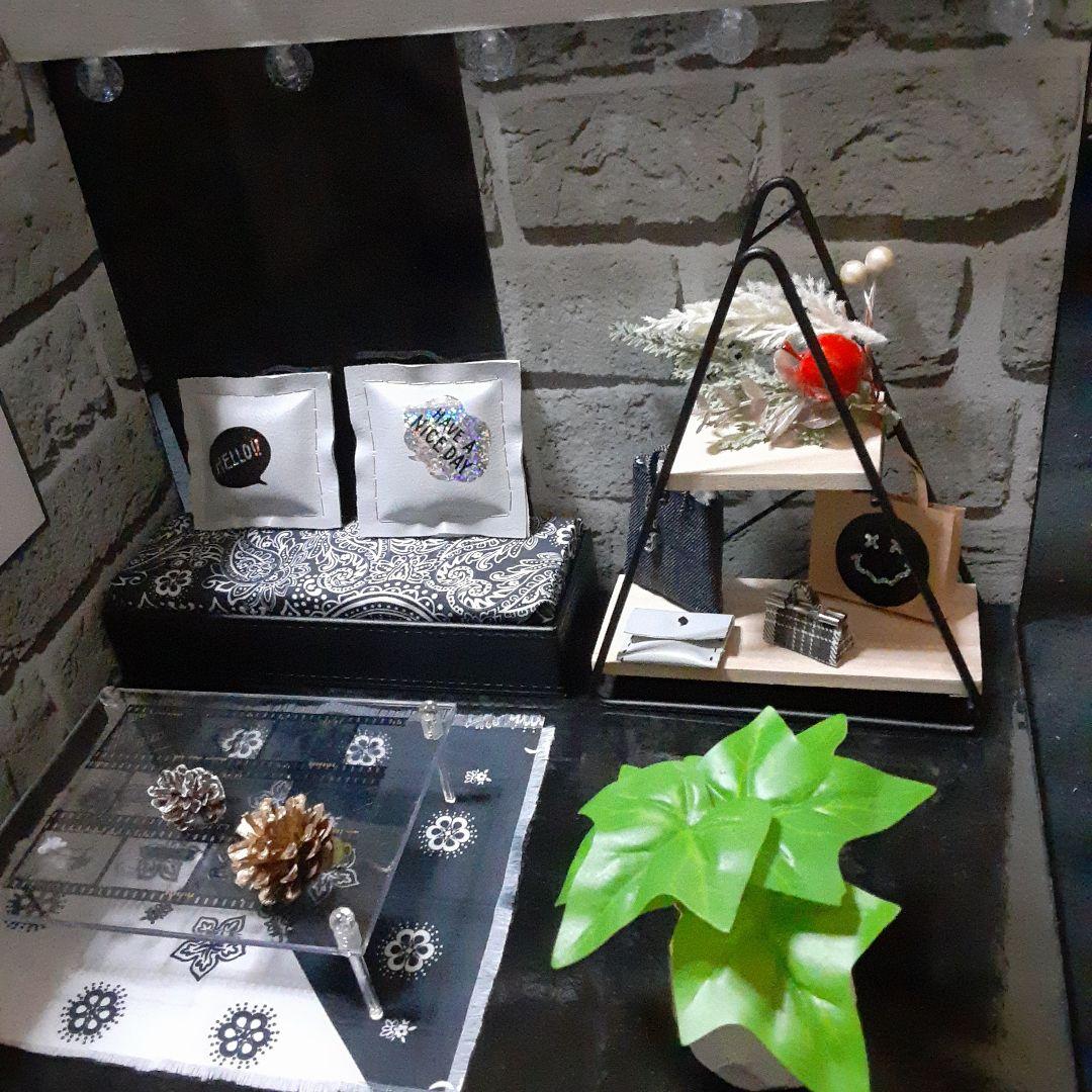 SALE 2Wayブラックモダン メンズドールハウス ミニチュア背景ボード