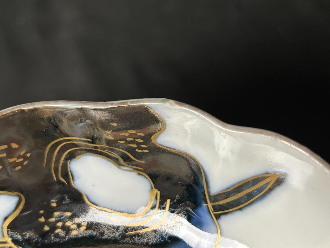 古伊万里 染錦 金彩 花蝶図 中深鉢 俊寛鉢 5客 江戸後期 63