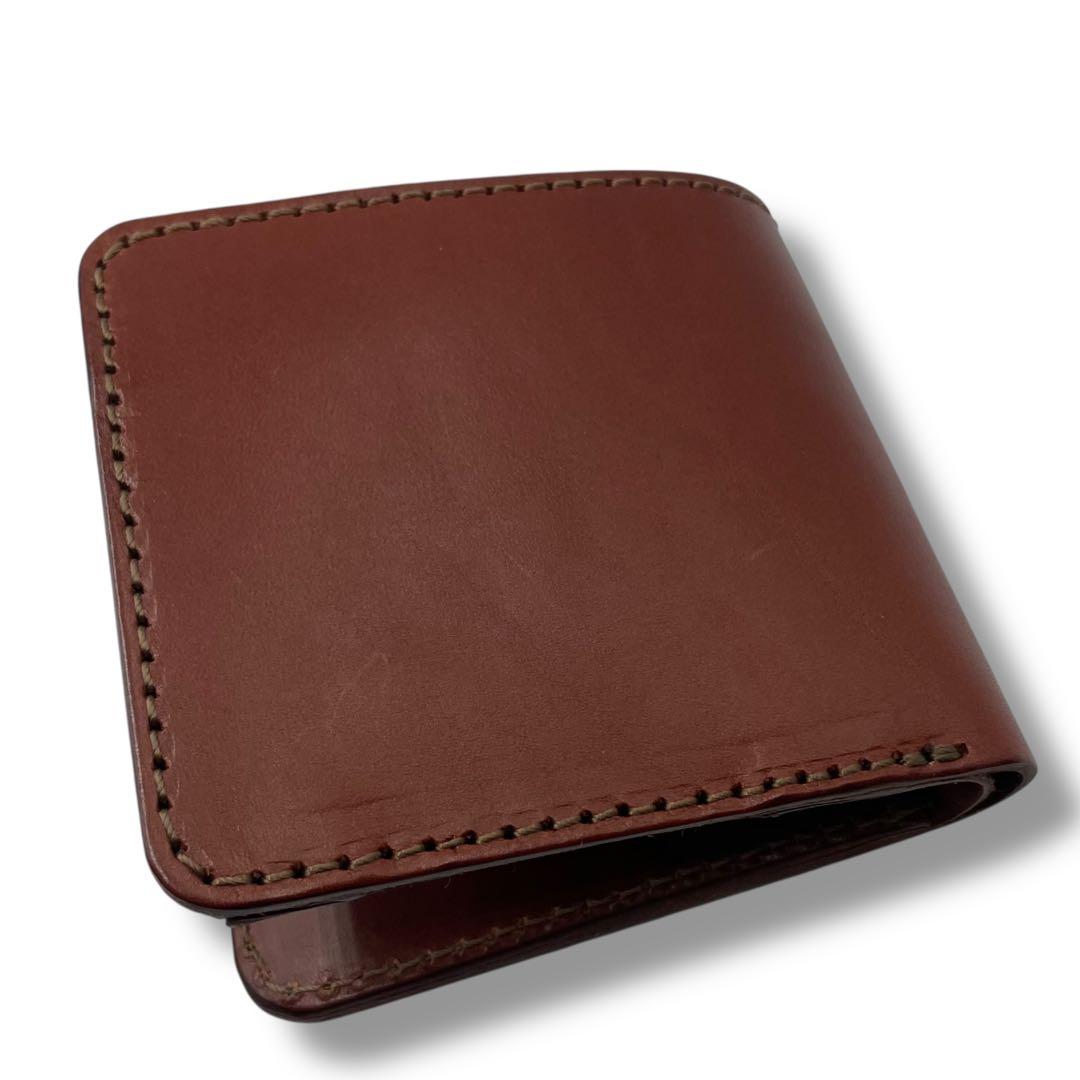 未使用品 HERZ ヘルツ 二つ折り財布(WS-5) ブラウンレザー