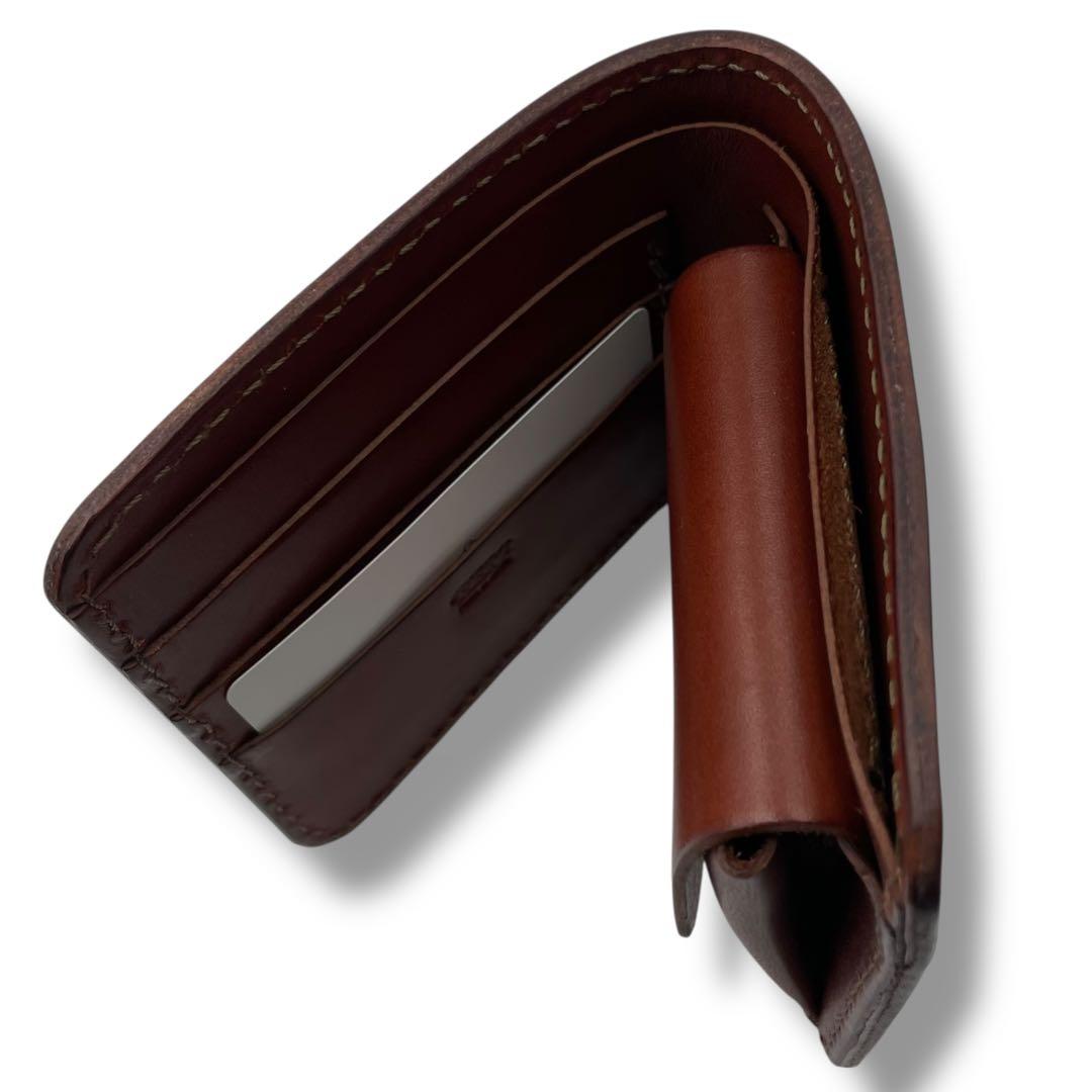 未使用品 HERZ ヘルツ 二つ折り財布(WS-5) ブラウンレザー