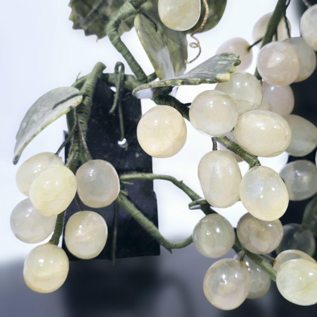 希少品 美術品 工芸品 置物　天然石 玉石 葡萄 年代物 ぶどう 風水 縁起物