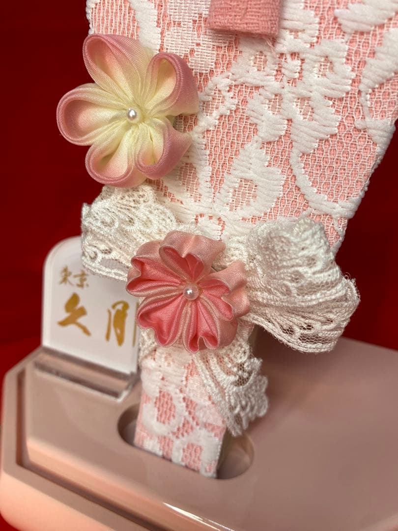 東京久月　つまみ細工羽子板・アクリルケース・間口約１５×奥行約１３×高さ約１８㎝