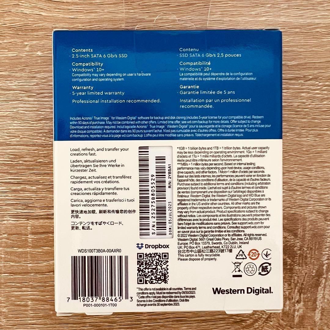 国内正規品 5年保証　WD Blue SA510 SATA SSD 1TB ⑤