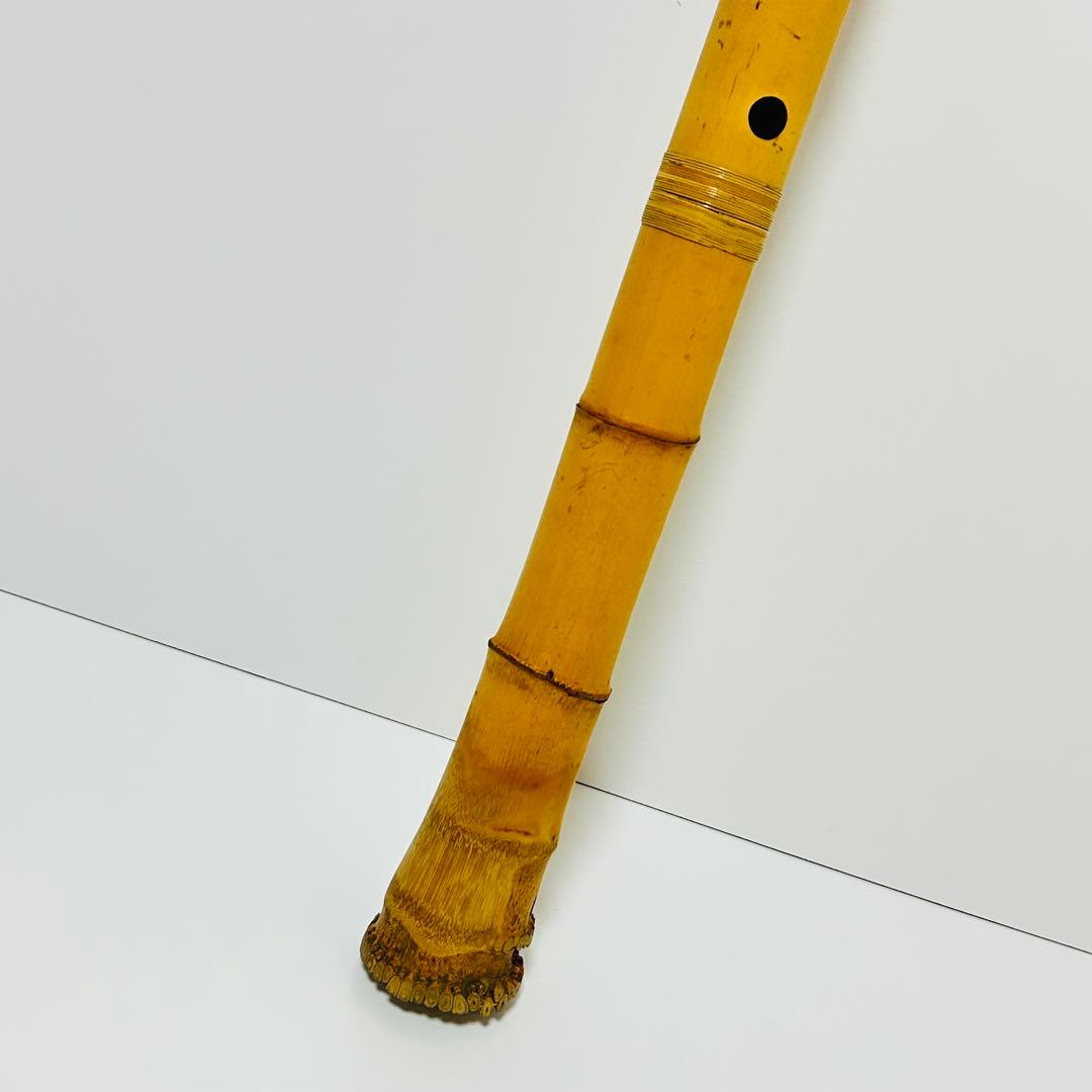 【美品】高級 尺八 銀越作 雅 1尺8寸 54.5cm 根付き 水牛角歌口？