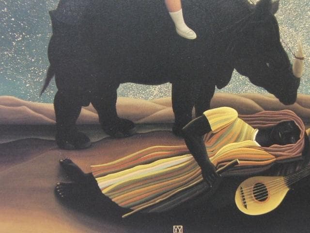 渡部満、【ルソーの眠れるボヘミアンを訪れる奈緒子】、希少な大判額装用画集より