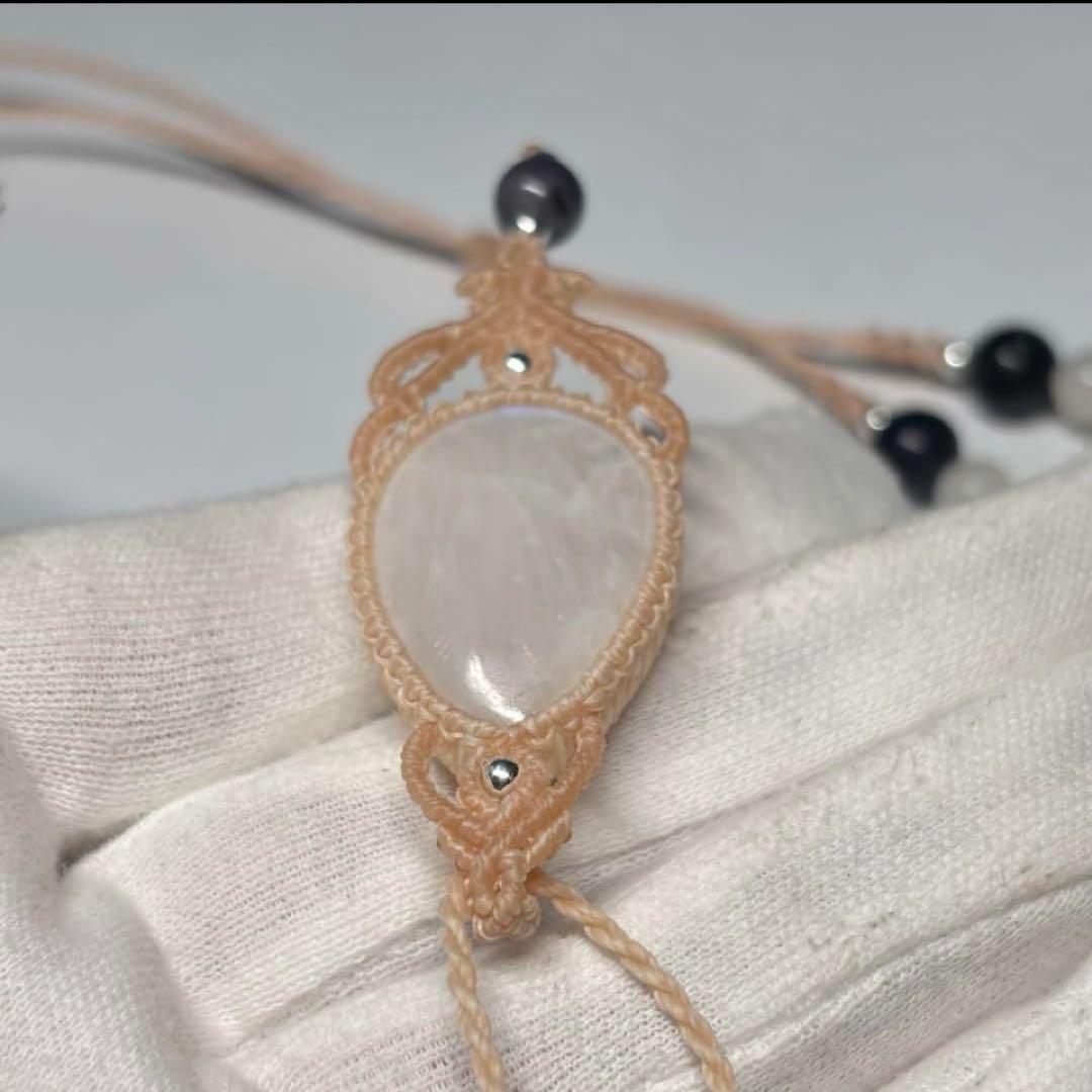 #2231 ♡ブルームーンストーン&アイオライト天然石♡マクラメネックレス