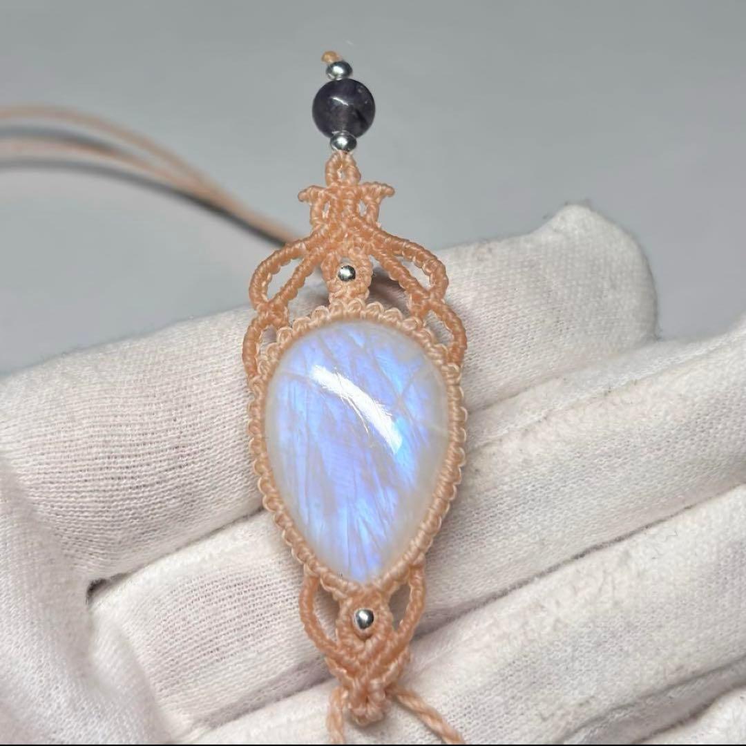 #2231 ♡ブルームーンストーン&アイオライト天然石♡マクラメネックレス