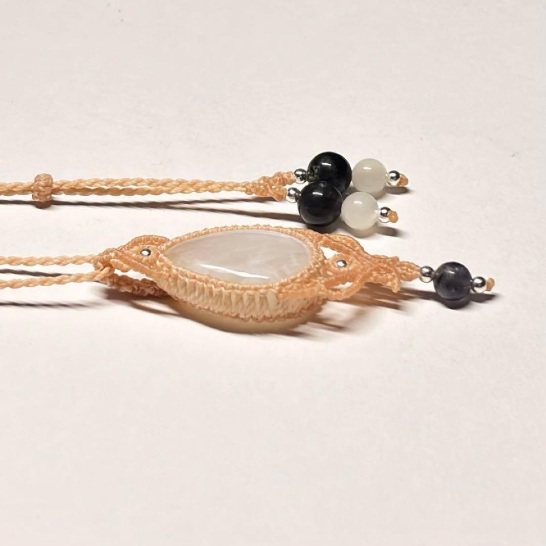 #2231 ♡ブルームーンストーン&アイオライト天然石♡マクラメネックレス