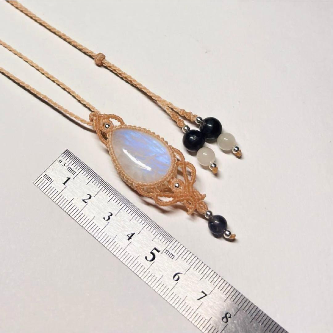#2231 ♡ブルームーンストーン&アイオライト天然石♡マクラメネックレス