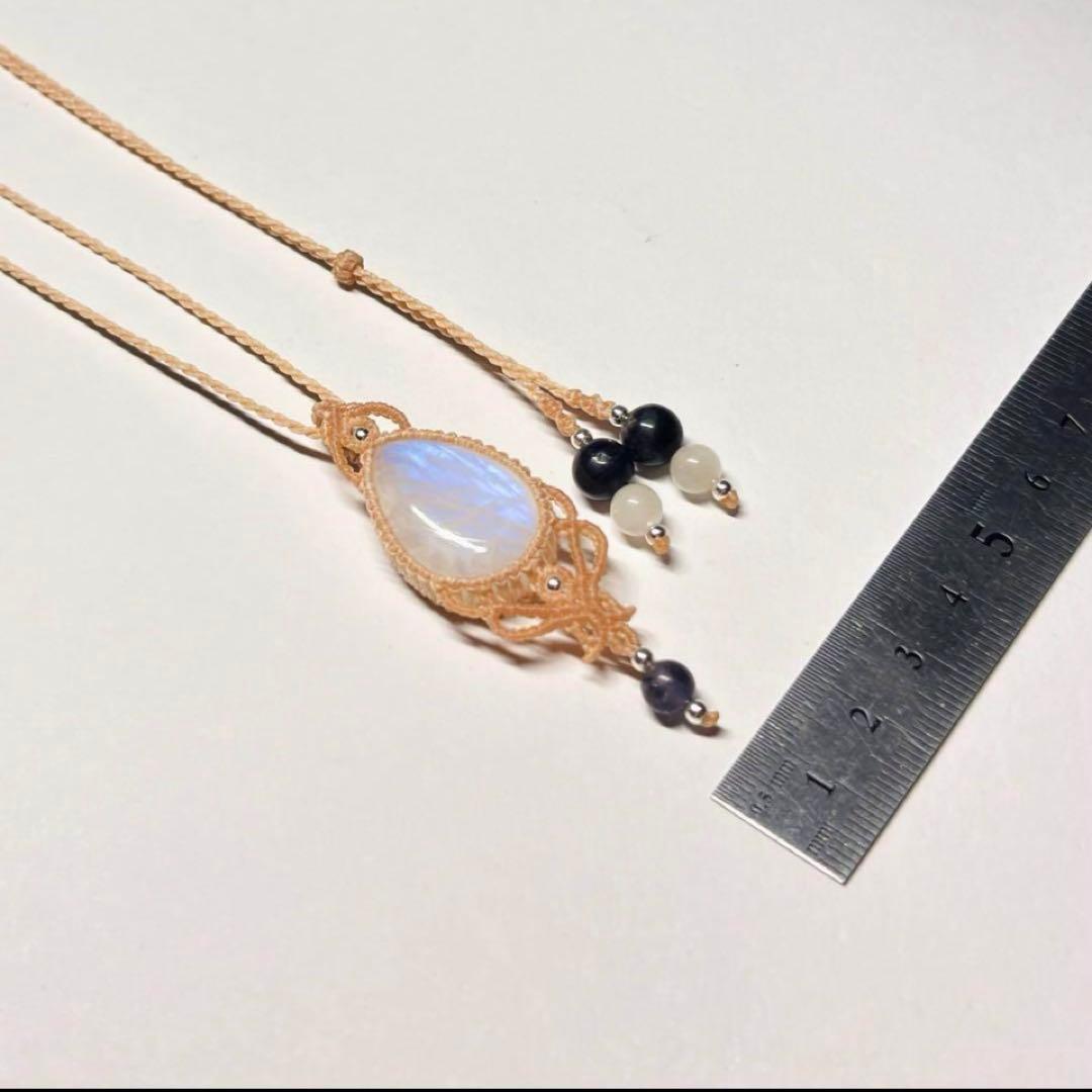 #2231 ♡ブルームーンストーン&アイオライト天然石♡マクラメネックレス