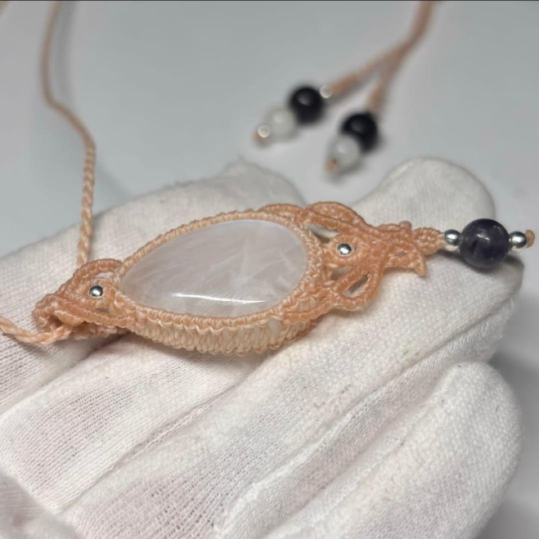 #2231 ♡ブルームーンストーン&アイオライト天然石♡マクラメネックレス