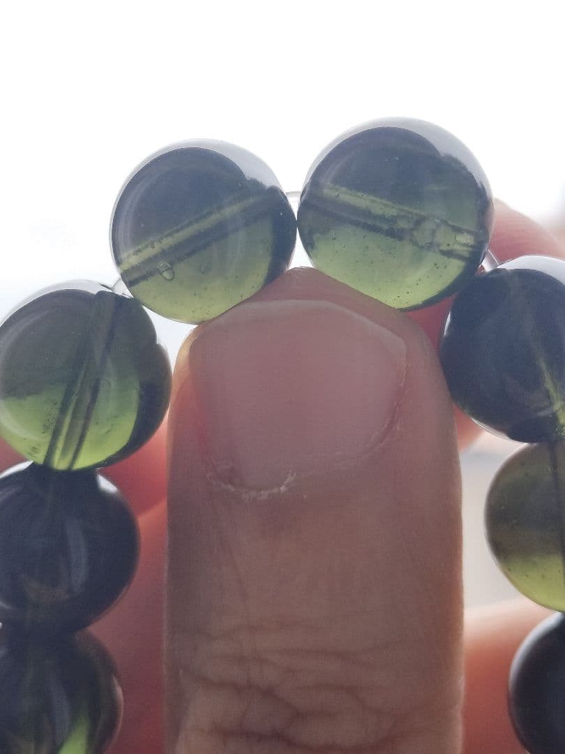 【最終価格】モルダバイトブレスレット　大玉　約12mm