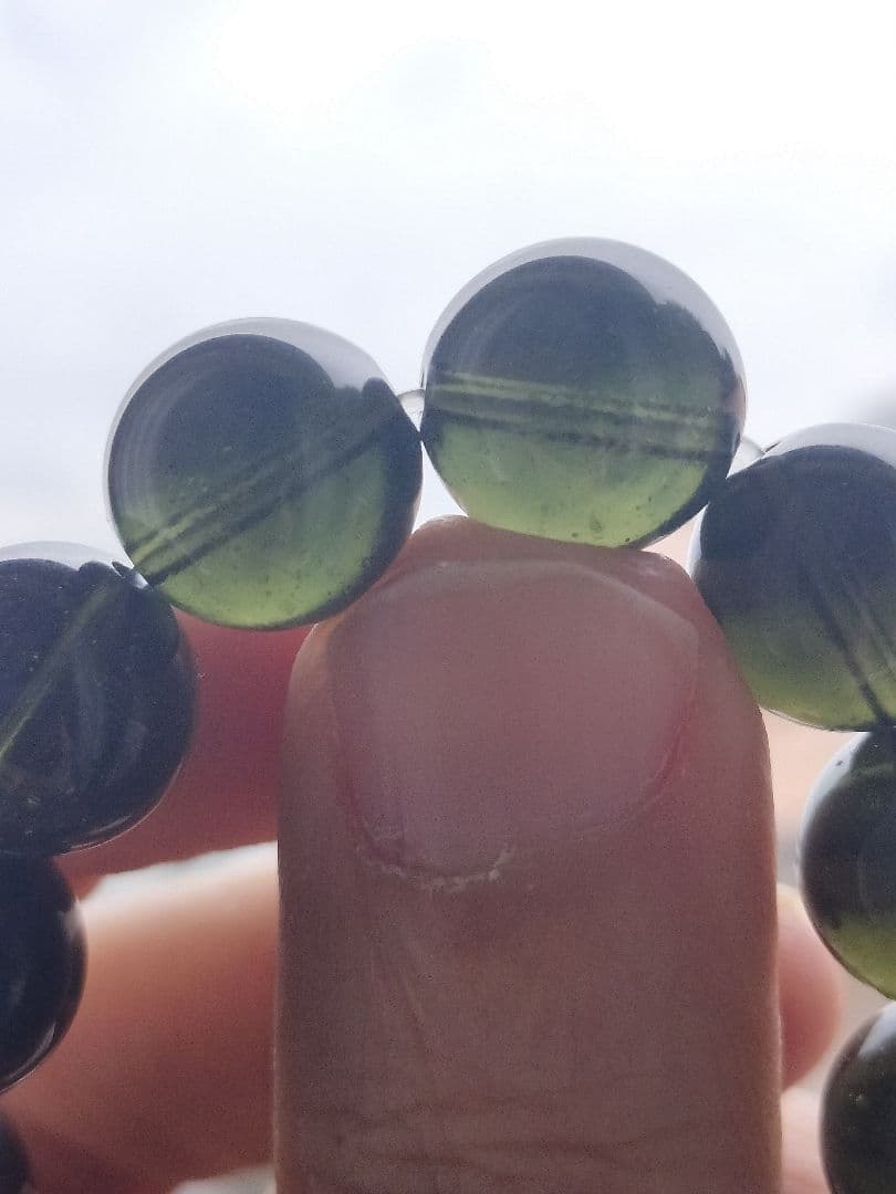 【最終価格】モルダバイトブレスレット　大玉　約12mm