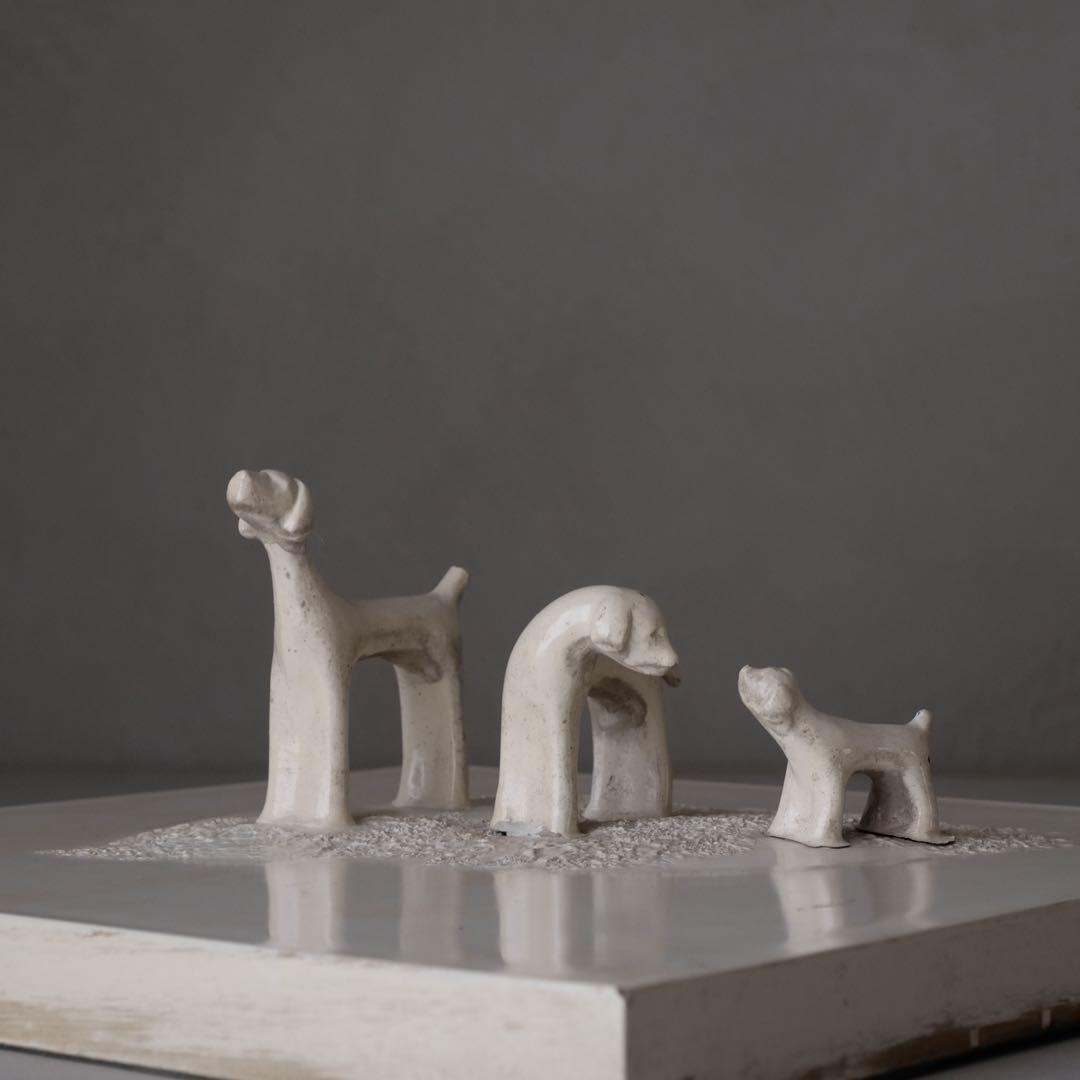 犬の置物　オブジェ アート 芸術 美術 レトロ ヴィンテージ 古道具