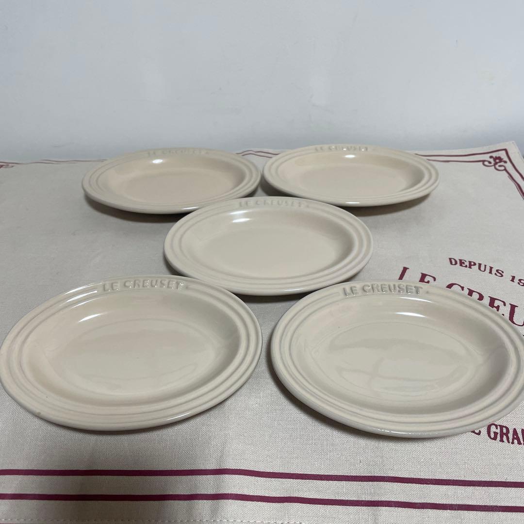 《美品》LE CREUSET ベージュクリーム 5枚セット ミニオーバルプレート