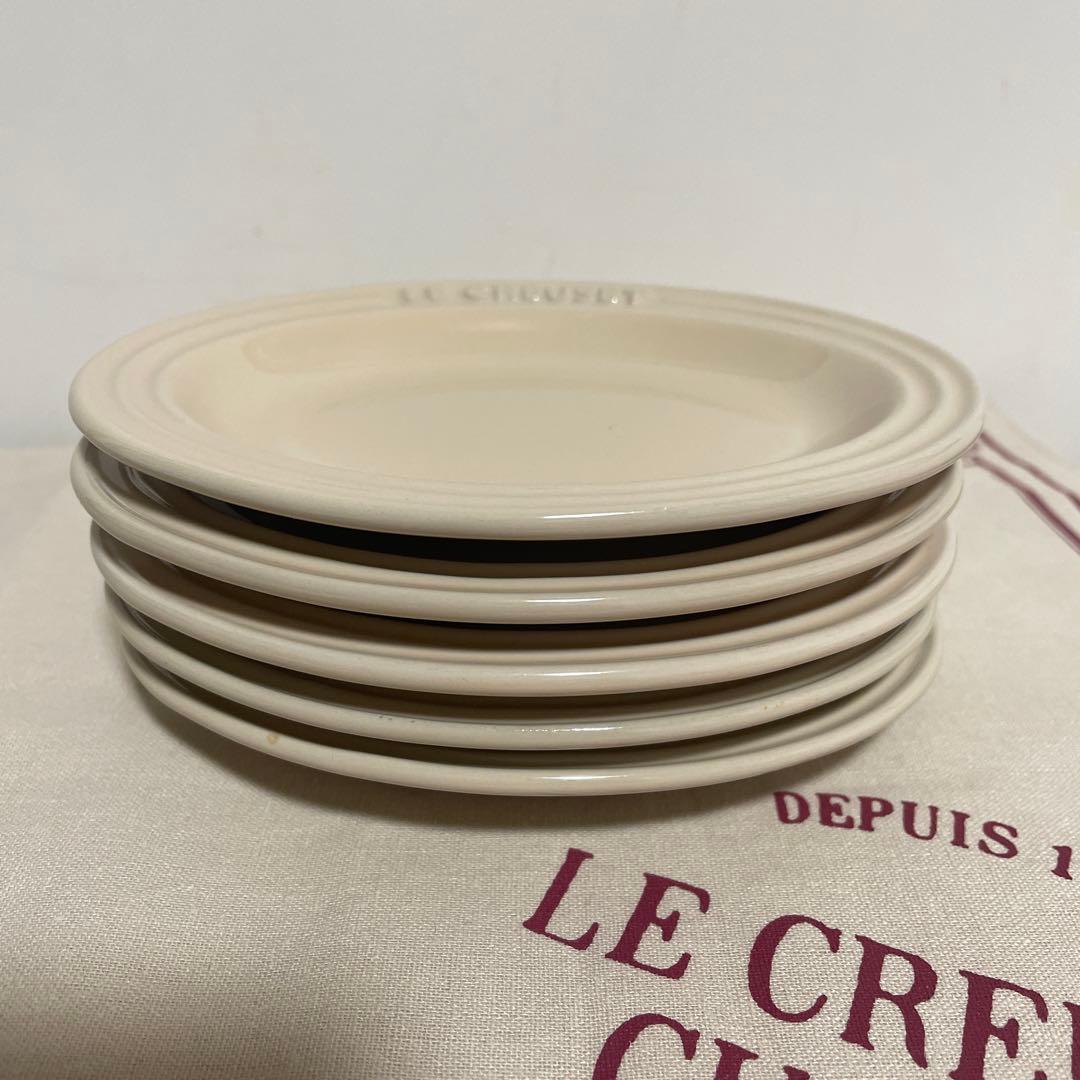 《美品》LE CREUSET ベージュクリーム 5枚セット ミニオーバルプレート