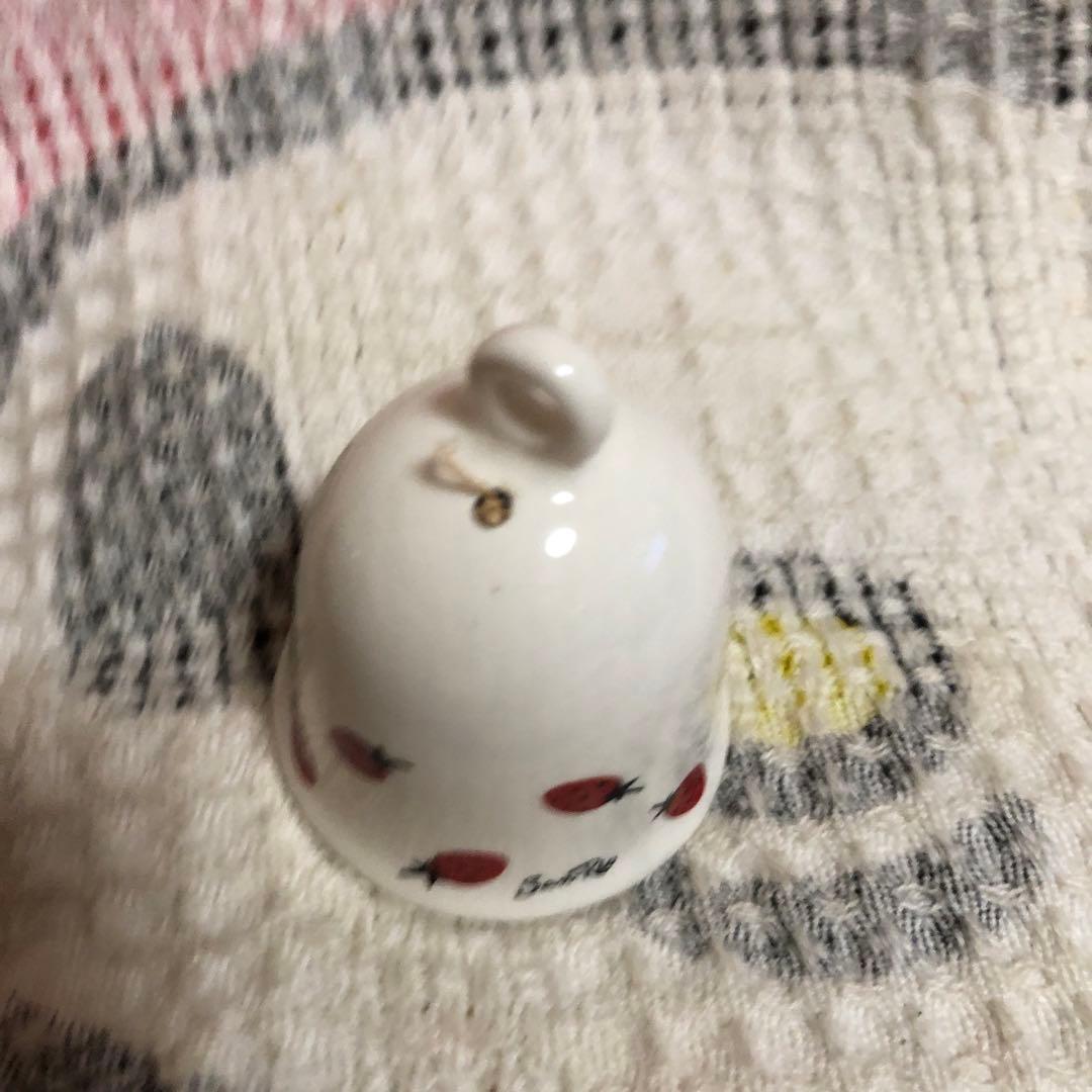 サンリオ初期　山梨シルクセンター　ストロベリーファンタジア　湯呑＆皿＆ベル　中古