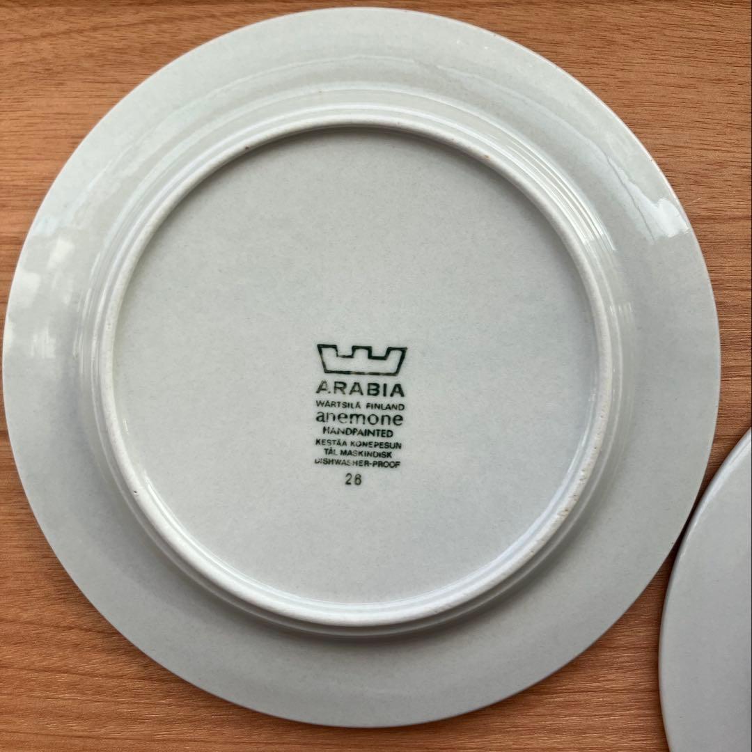 アラビア　アネモネ　プレート　20cm 2枚