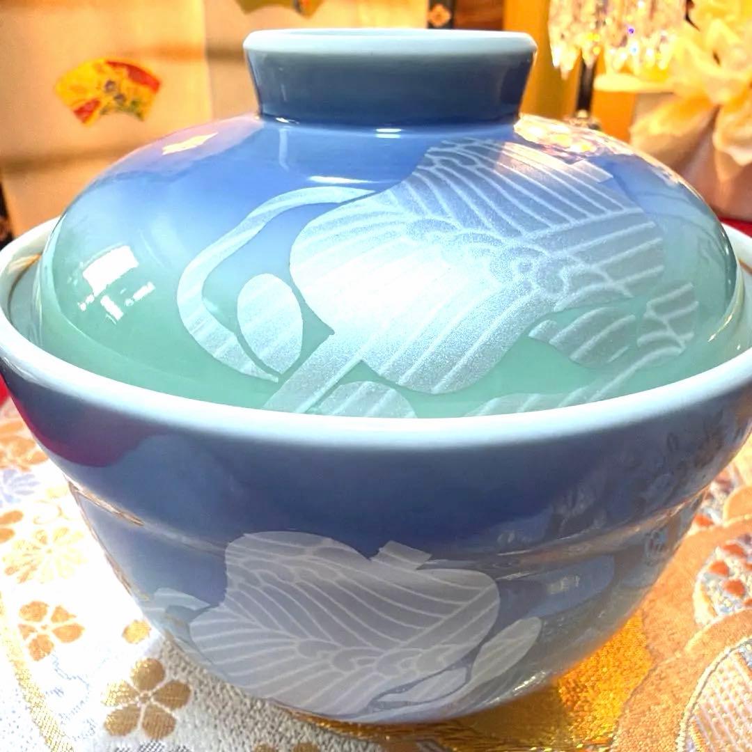 美品　ペア蓋付き小丼　庫山窯赤絵小皿　クリスタル小鉢　 No.5-23