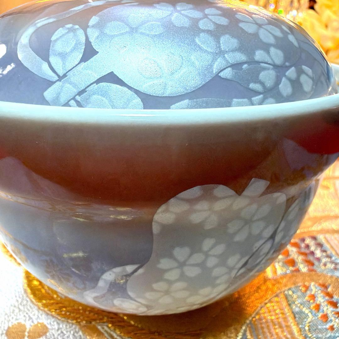 美品　ペア蓋付き小丼　庫山窯赤絵小皿　クリスタル小鉢　 No.5-23