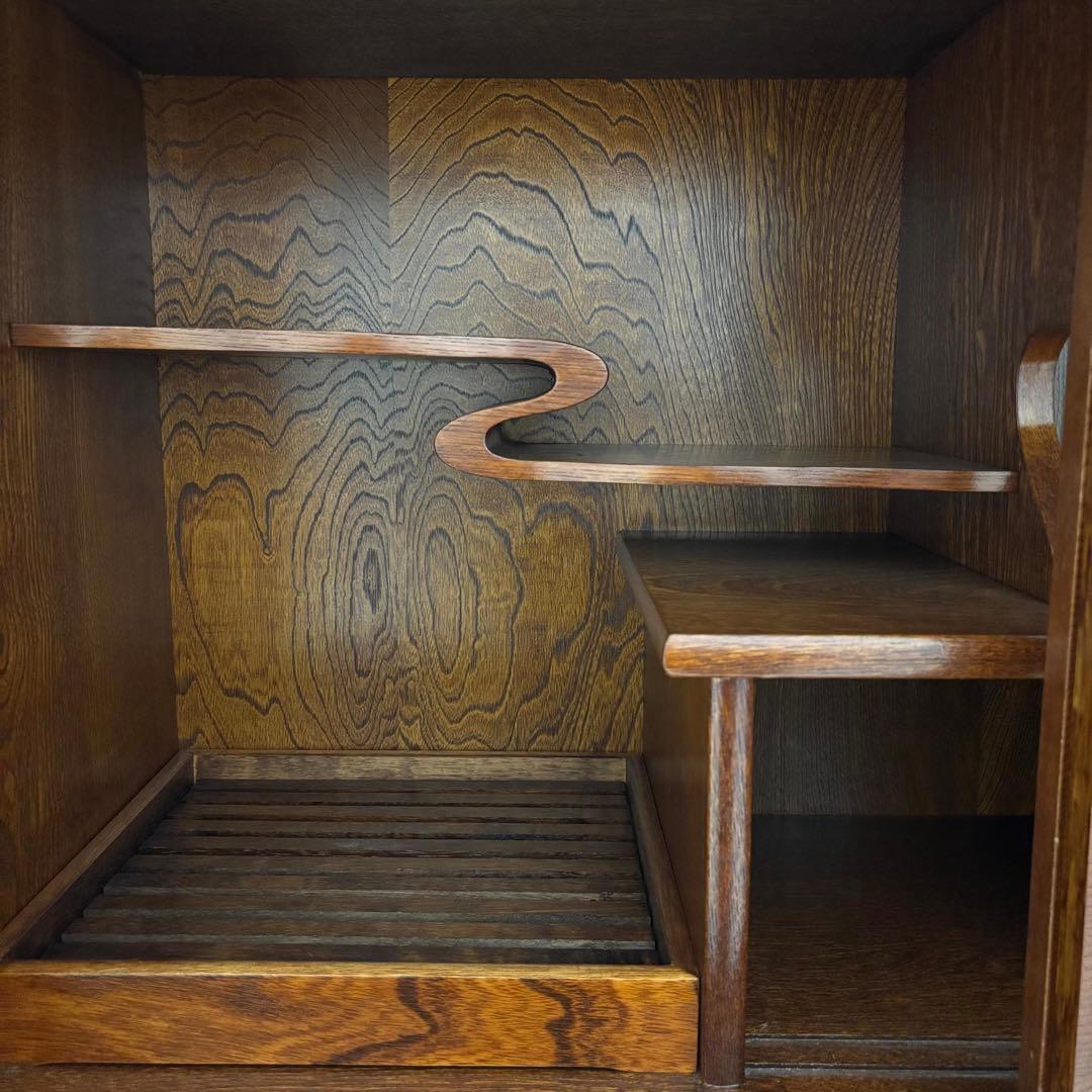 【希少】欅無垢 水屋箪笥 食器棚 和箪笥 古家具 古民家 昭和レトロ 店舗什器