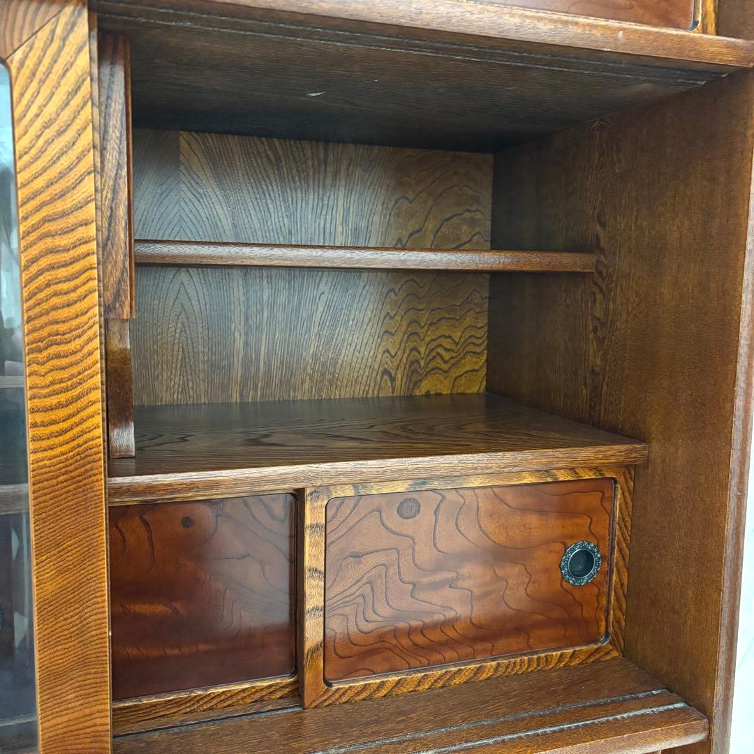 【希少】欅無垢 水屋箪笥 食器棚 和箪笥 古家具 古民家 昭和レトロ 店舗什器