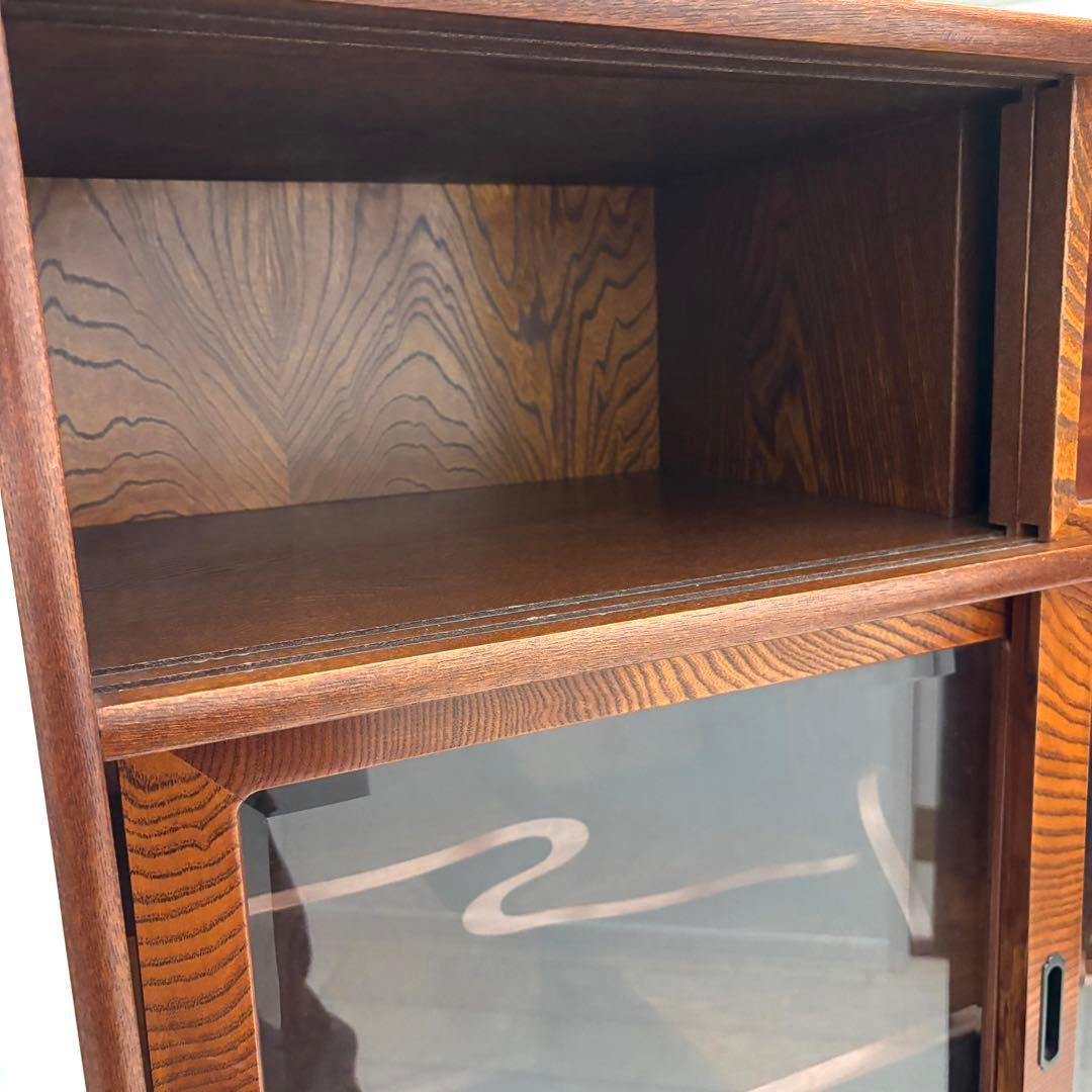 【希少】欅無垢 水屋箪笥 食器棚 和箪笥 古家具 古民家 昭和レトロ 店舗什器