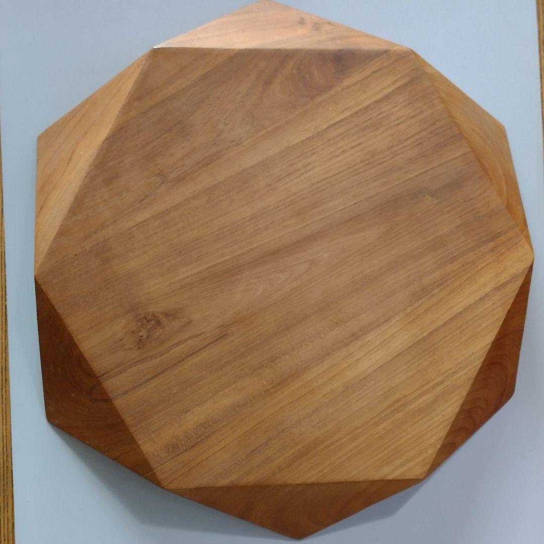 チーク置物台　カッティング（大） ディスプレイ　アンティーク　飾り台