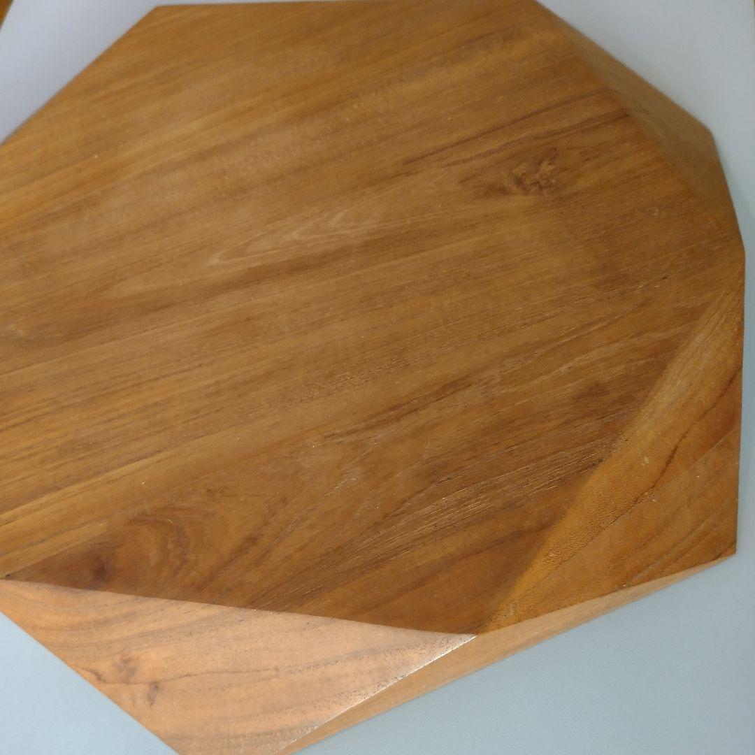 チーク置物台　カッティング（大） ディスプレイ　アンティーク　飾り台