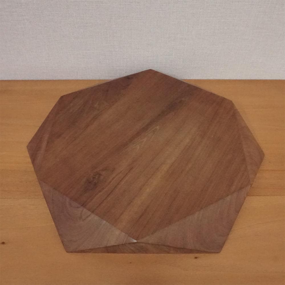 チーク置物台　カッティング（大） ディスプレイ　アンティーク　飾り台