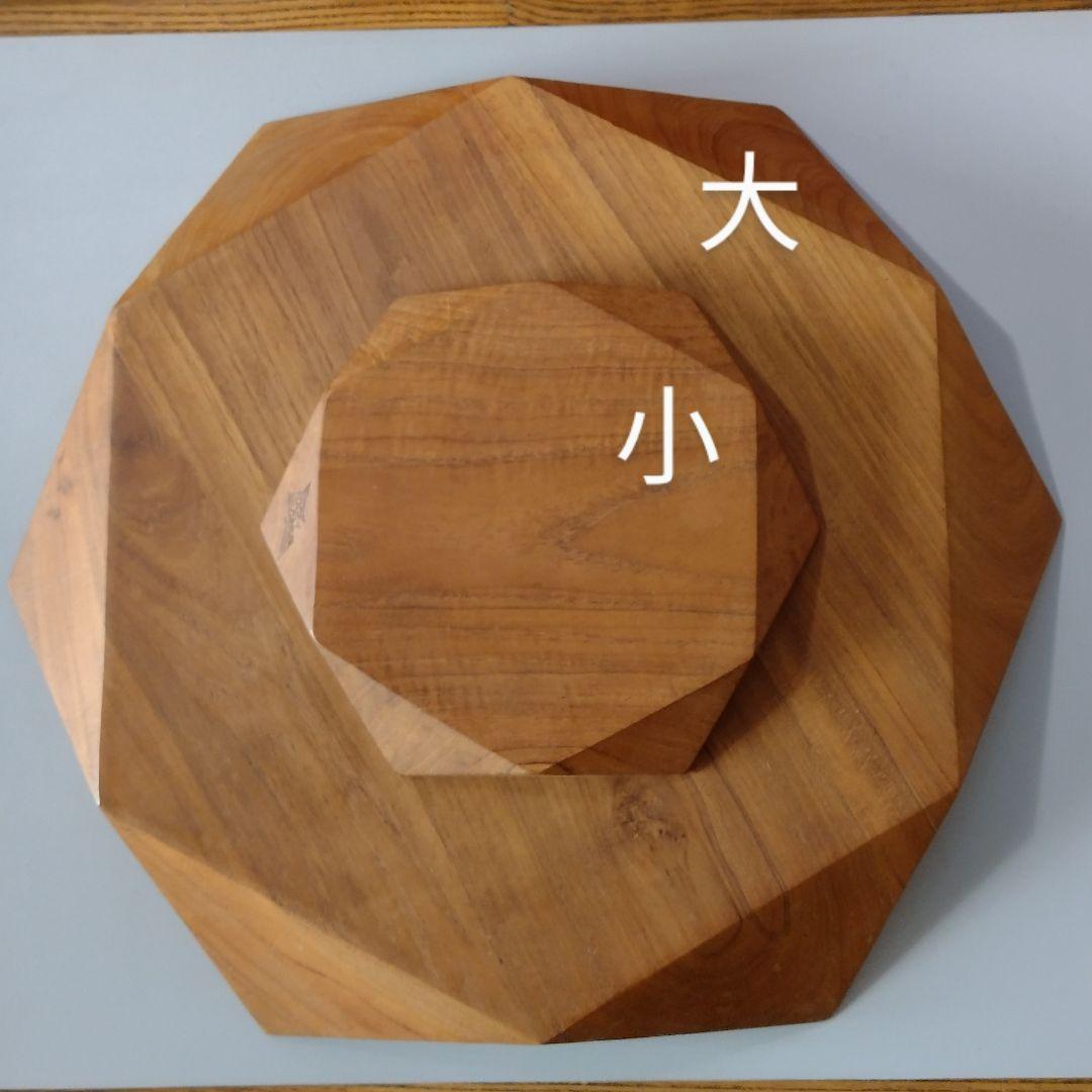 チーク置物台　カッティング（大） ディスプレイ　アンティーク　飾り台