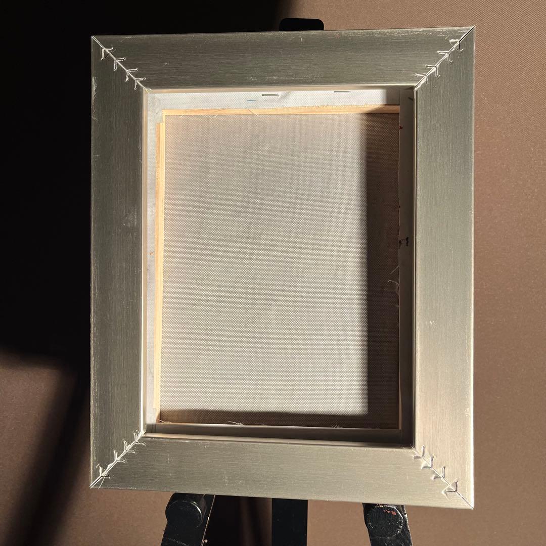 手書き油絵 香港の風景 額付 絵画 インテリア 油彩画