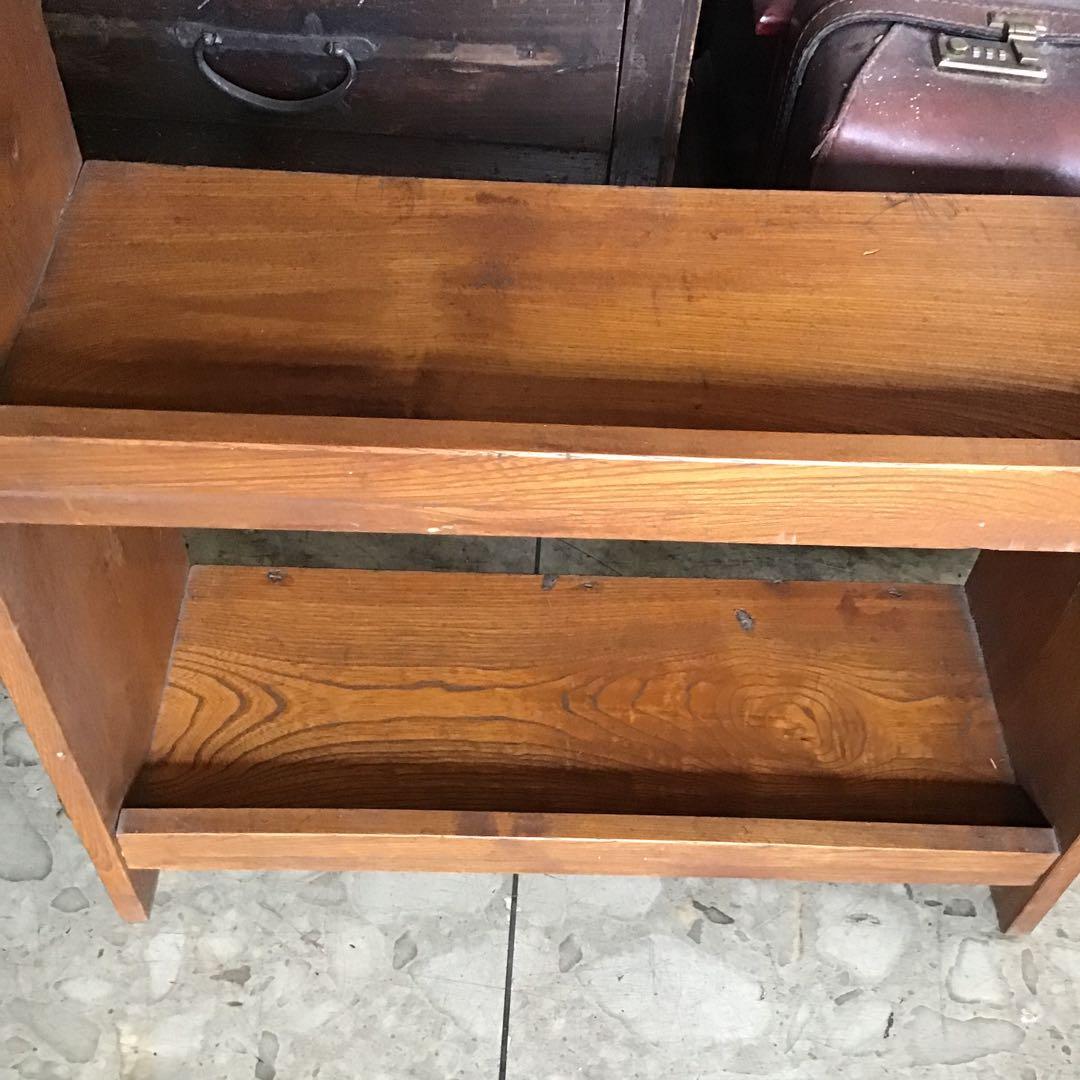 昭和レトロ　無垢材　本棚　3段ブックラック