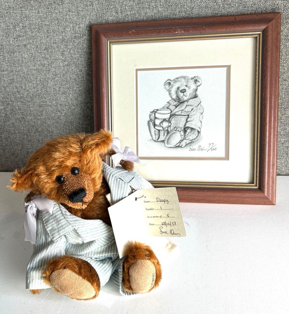 ヴィンテージ　英国テディベア作家　スー￼•クインの作品￼ Sleepy ￼￼