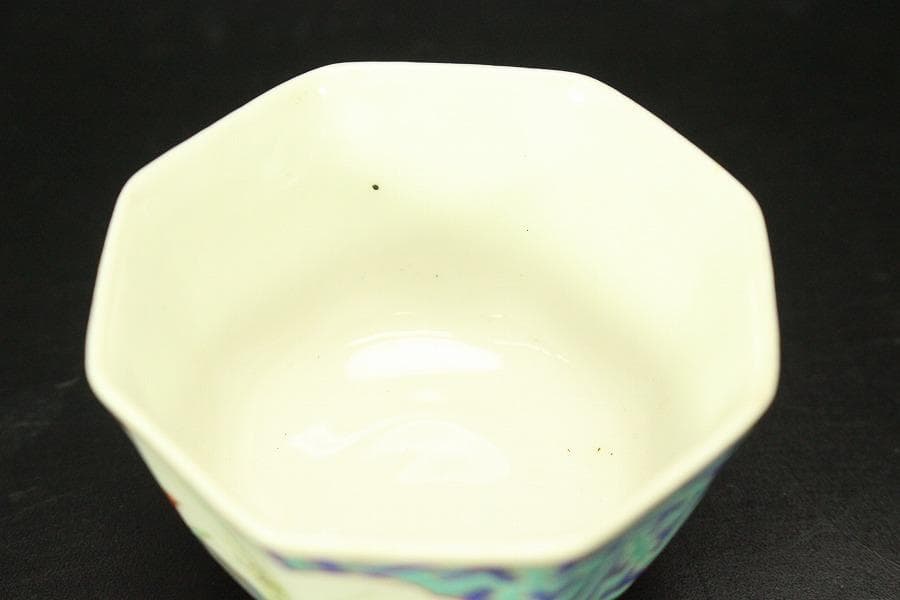 中国美術 煎茶 色絵碗 六客(ZE509)