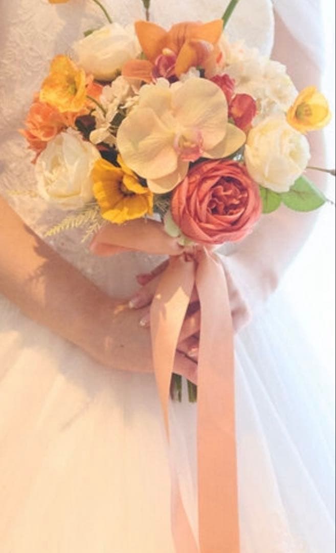 アーティフィシャルフラワー　花束　ブーケ　ウエディング　結婚　前撮り　ブートニア