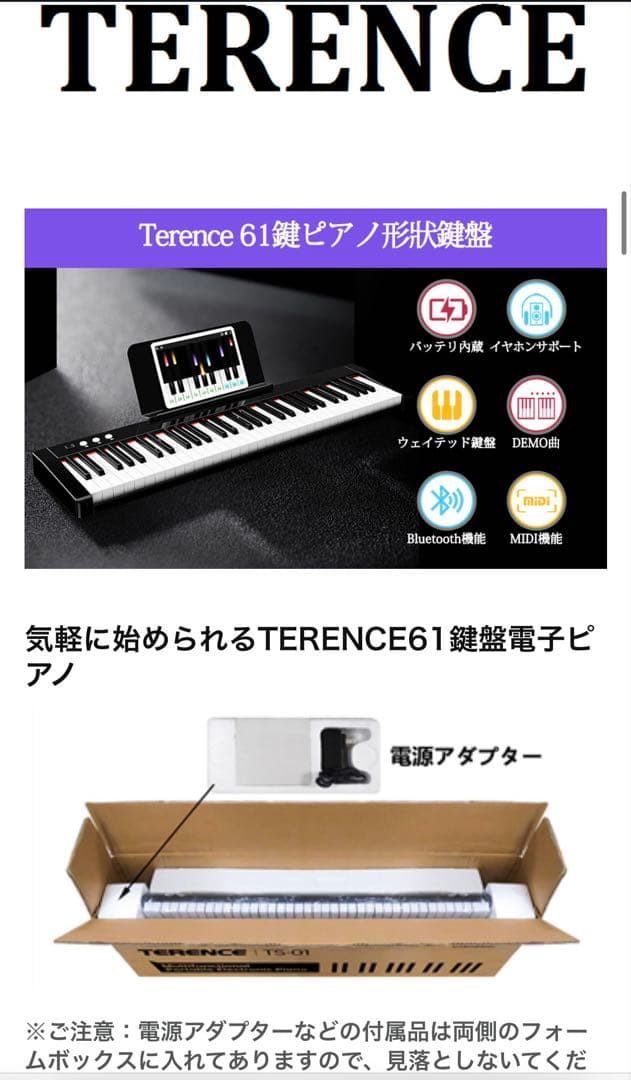 TERENCE 61鍵盤電子キーボード