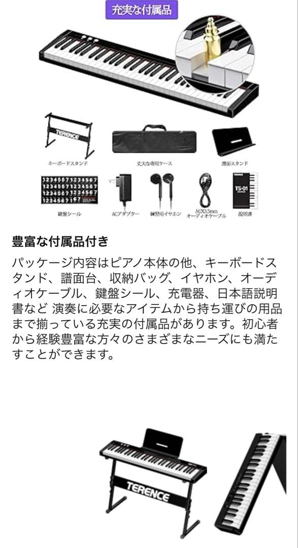 TERENCE 61鍵盤電子キーボード