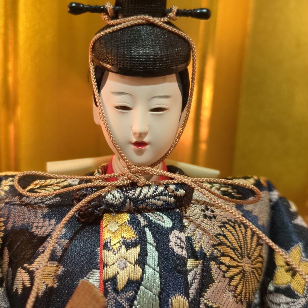 小出松寿　正絹古典親王飾　収納式 雛人形　コンパクト