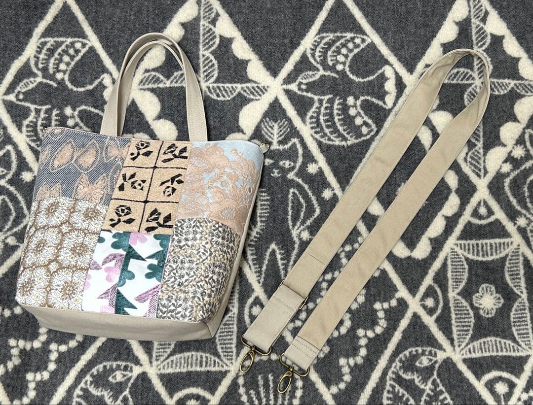 【さと75】ハンドメイド・ミナペルホネン・トートとストラップ