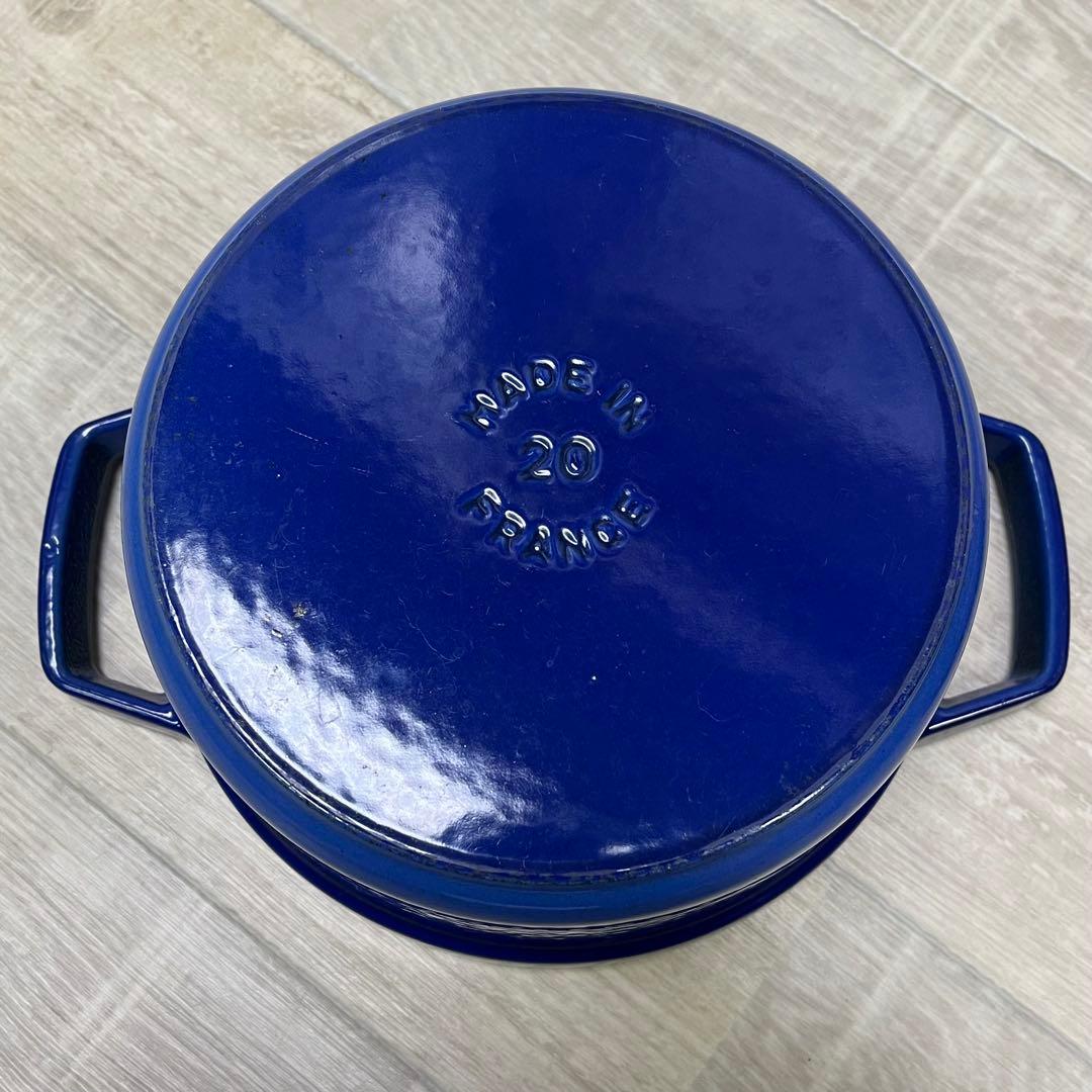 む*ぎ様 STAUB ストウブ ピコ・ココット ラウンド 20cm ブルー