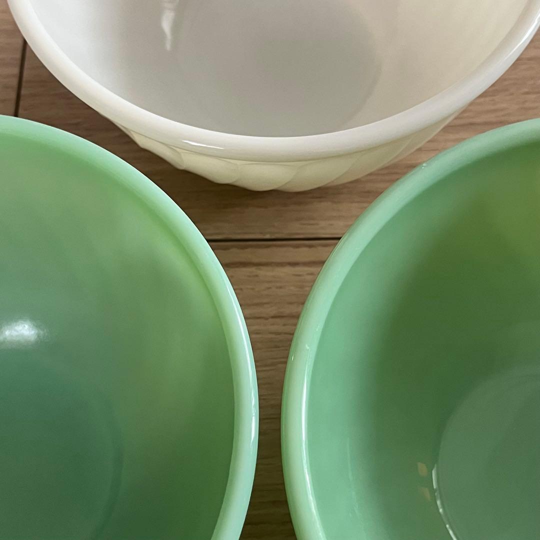 ファイヤーキング　ミキシングボウル　3個セット　ジェダイ　ミルクガラス