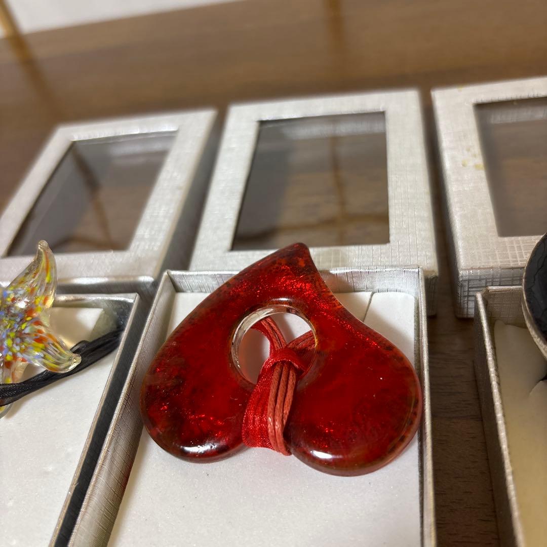フランス パリ 20年前 購入 ハンドメイド ガラス ペンダント 3点 希少