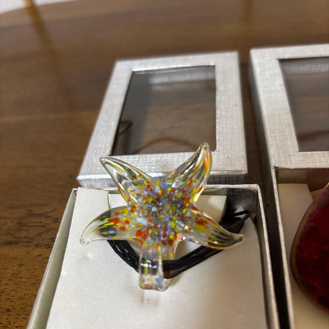 フランス パリ 20年前 購入 ハンドメイド ガラス ペンダント 3点 希少