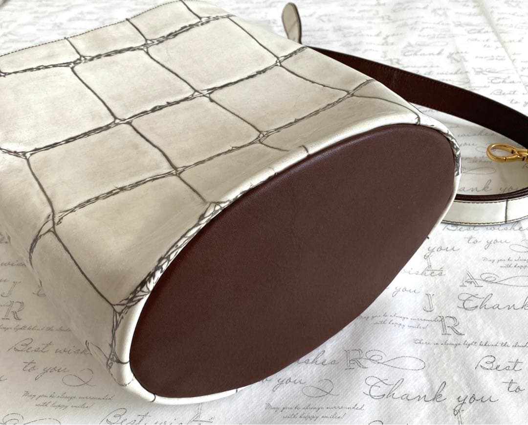 美品❣️VIADOAN ヴィアドアン　ビッグクロコ型押し　ショルダートートバッグ